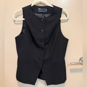 ASOS design black button up vest top, women’s US 8